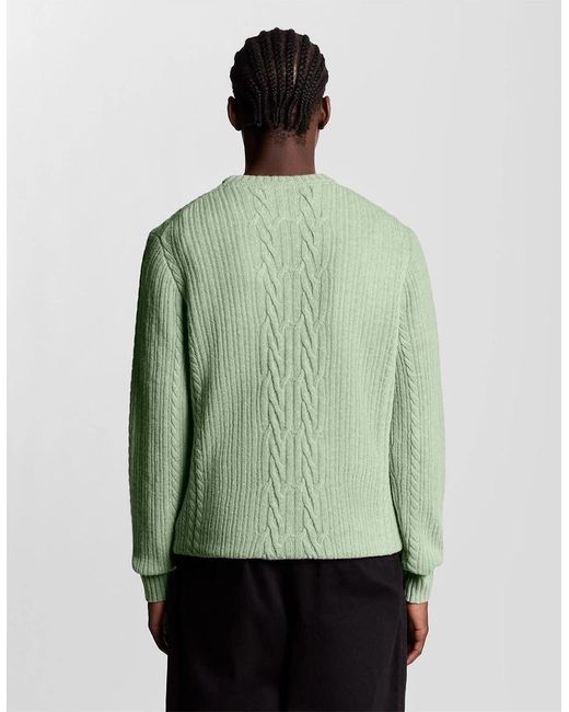 Lyle & Scott Green Embroidered Eagle Logo Crew Neck Long Sleeve Sweater for men