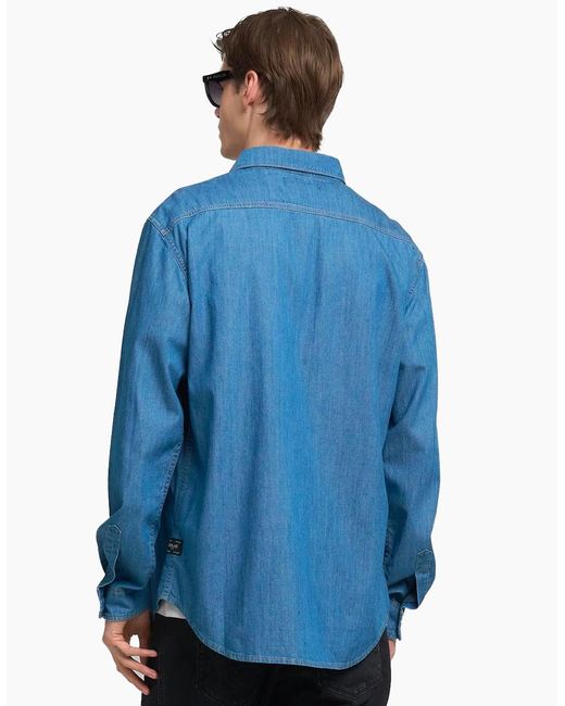 Replay Blue Denim Shirt for men