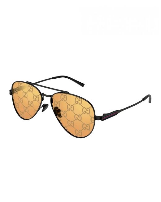 Gucci Natural Metal Aviator Sunglasses