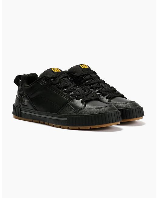 Caterpillar Black Axiom Leather Lace-Up Shoes for men