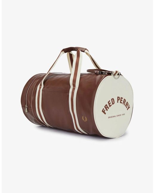 Fred Perry Brown Recycled Polyester Classic Barrel Bag for men