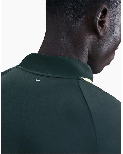 Nike Green Zip Neck Raglan Sleeve Slim Fit Drill Top for men