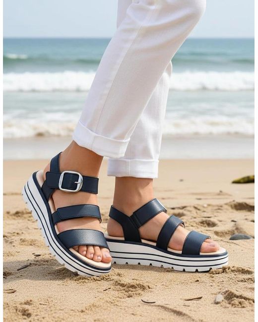 Remonte Blue D3N50 Ankle Strap Sandals