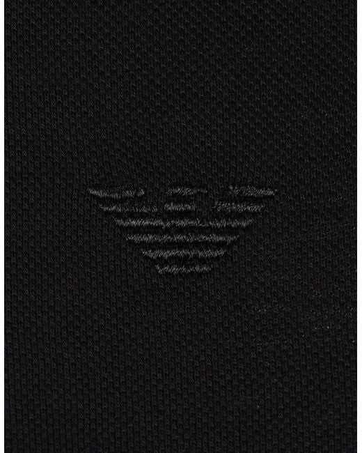 Emporio Armani Black Pique Polo for men