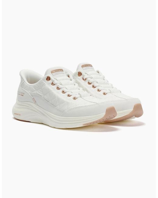 Skechers White Slip-Ins Contour Foam Cozy Fit Trainers
