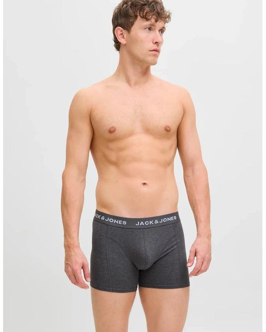 Jack & Jones White Underwear Solid Trunks 7 Pack for men