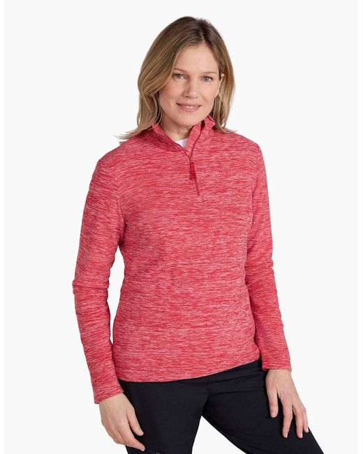 Mountain Warehouse Pink Ladies Snowdon Melange Fleece Top