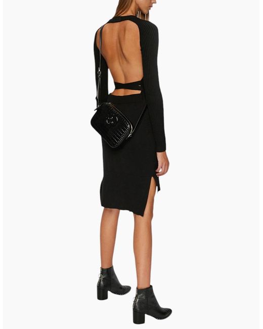 DIESEL Black M String 0Lasu Dress Open Back Cotton Casual Winter Long Top