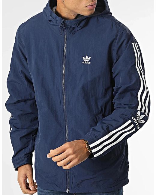 Adidas Blue Originals Lock Up Reversible Jacket for men