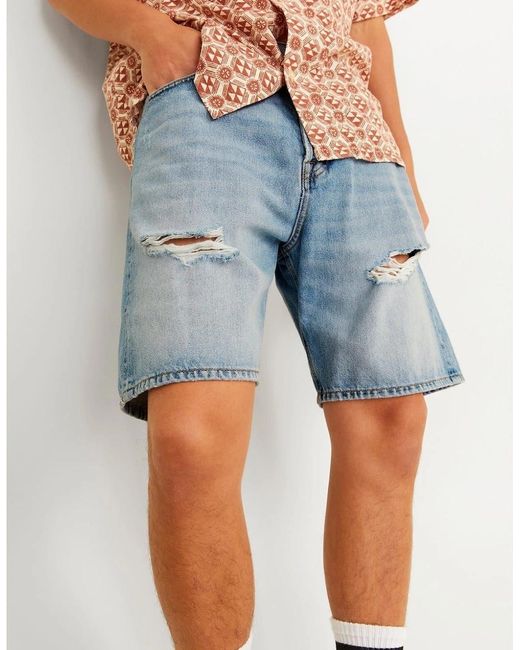 Jack & Jones Blue Denim Casual Shorts for men