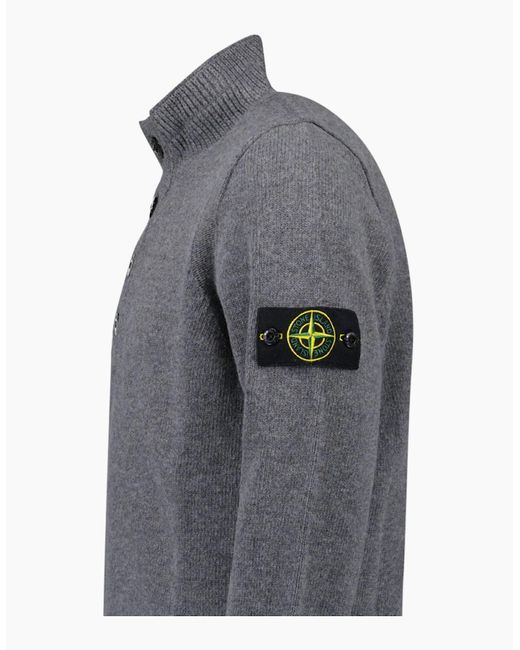 Stone Island Gray Half-Zip Jumper for men