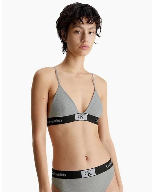 Calvin Klein Gray Ck 1996 Unlined Triangle Bra, Heather