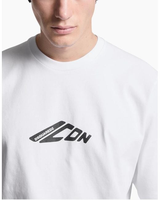 DSquared² White T Shirts Drop Shoulder Cotton Tee for men