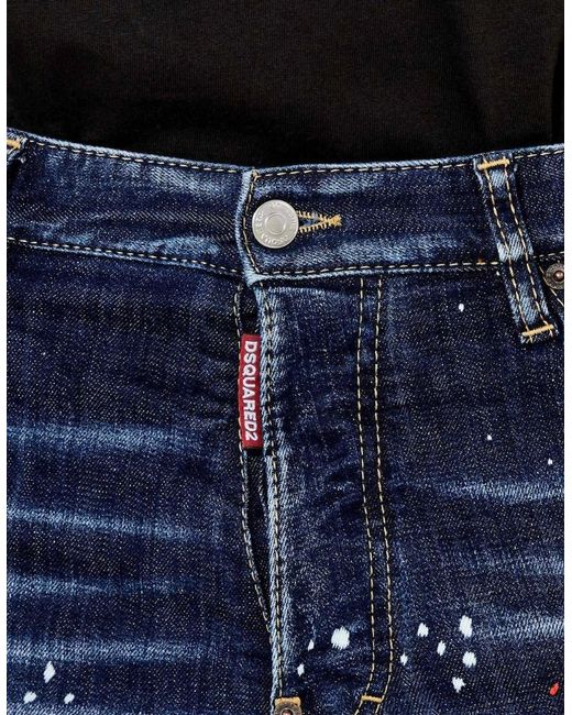 DSquared² Blue Cool Guy Jeans Paint Splatter Design for men