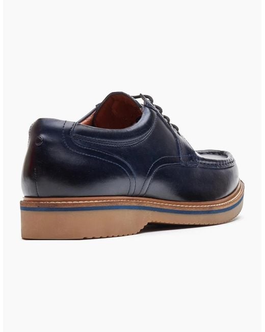 Base London Blue Langdon Apron Toe Shoes for men