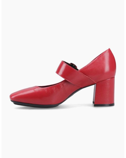 Hush Puppies Red Celcilia Buckle Court Shoes