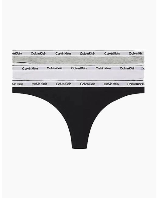 Calvin Klein Black 3-Pack Modern Logo Thongs