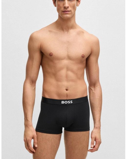 Boss Black Boss 3-Pack Stretch-Cotton Trunks With Logo Waistbands for men