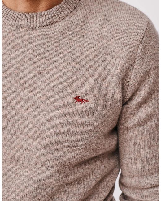 aubi Gray Phillips Lambswool Crew Neck for men