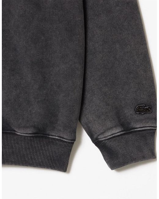 Lacoste Gray Embroidered Crew Neck Drop Shoulder Sweatshirt for men