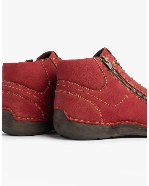 Josef Seibel Red Fergey 67 Size Zip Boots