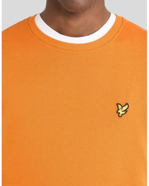 Lyle & Scott Orange Cotton Crew Neck Sweatshirt for men