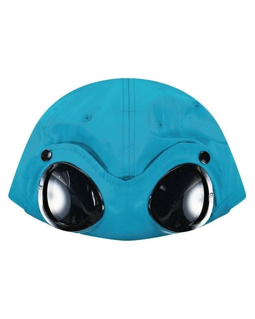 C P Company Blue Goggle Chrome-R Cap for men