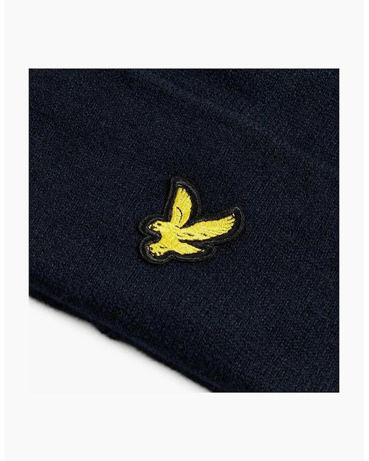 Lyle & Scott Blue Lyle & Scott Merino Beanie Hat Dark for men