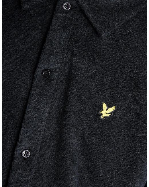 Lyle & Scott Black Short Sleeve Towelling Shirt for men