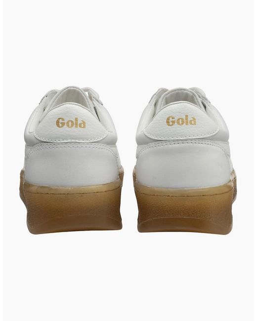 Gola White Grandslam Leather Casual Trainers