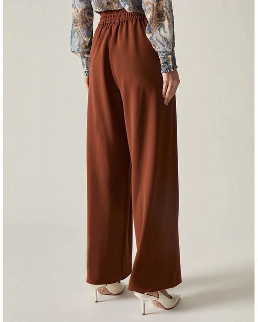James Lakeland Brown Rust Wide Leg Suit Trousers