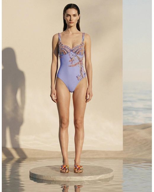 Oceanus Blue Selene Sea Shell Swimsuit