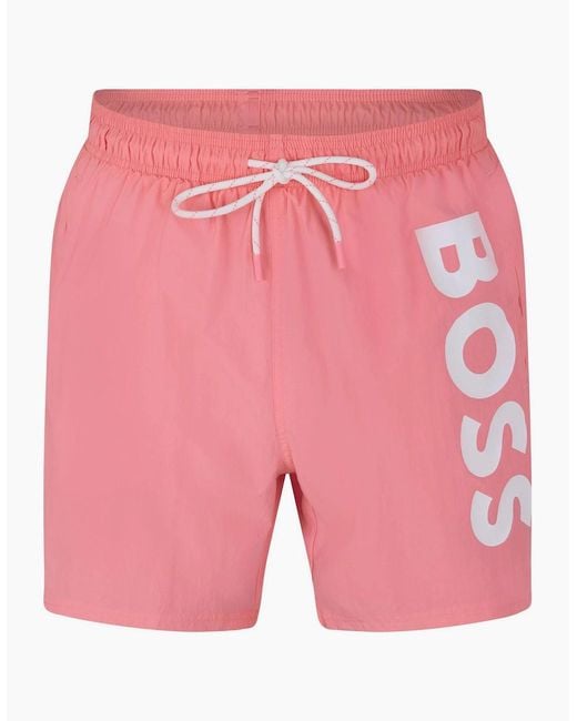 Boss Pink Octopus Swim Shorts for men