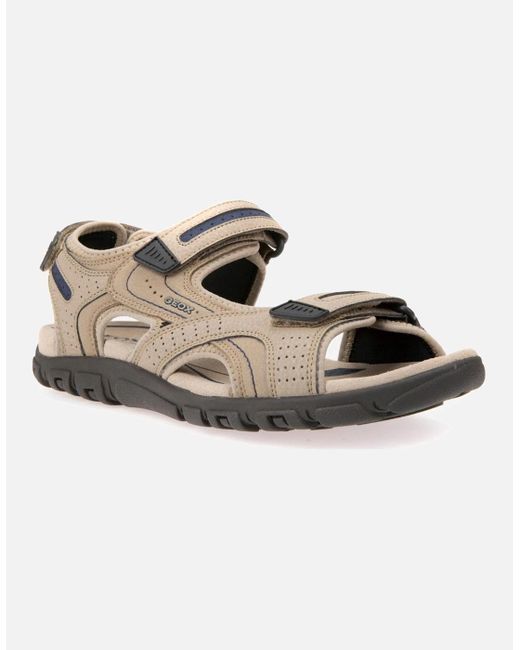 Geox Natural Strada Faux Nubuck Sandals for men