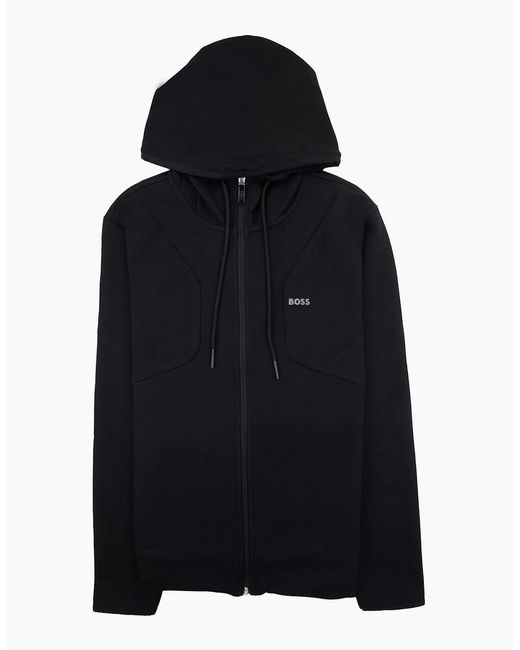 Boss Black Hd Logo Print Zip Up Hoodie 001 for men