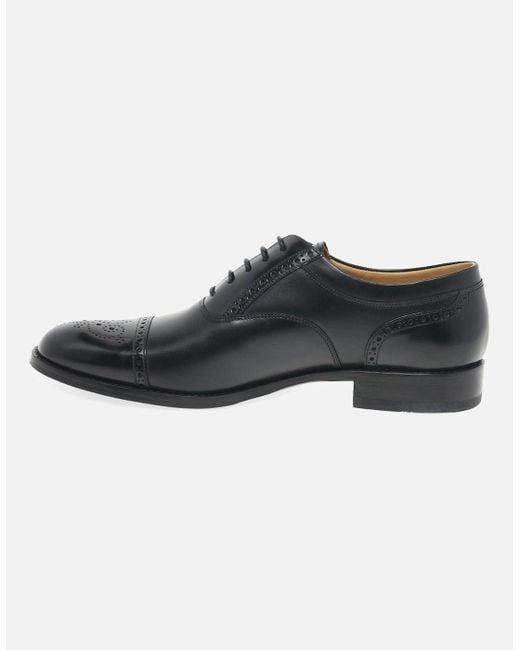 Loake Black Woodstock Lace Up Half Brogues for men