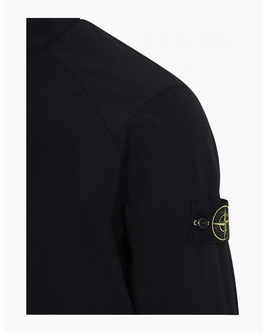Stone Island Black S0375 1200036 Stretch Nylon Fleece Light Shell Jacket for men