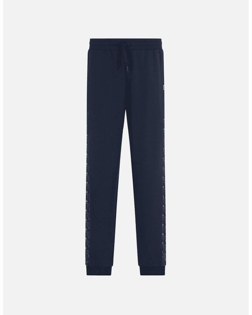 EA7 Blue Monogram Logo Hooded Tracksuit for men