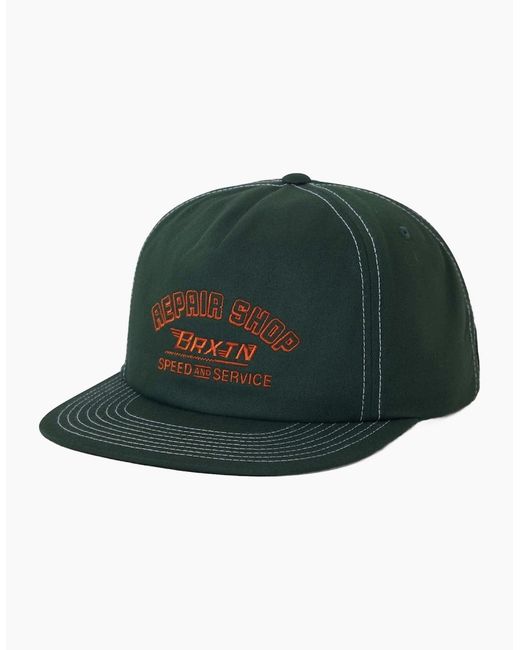 Brixton Green Repair Shop Snapback Baseball Cap for men