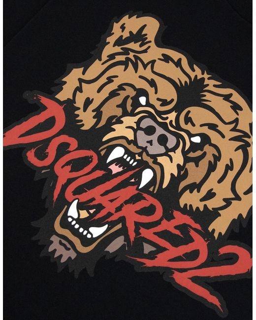 DSquared² Black Bear Logo Cool Fit T Shirt 900 for men