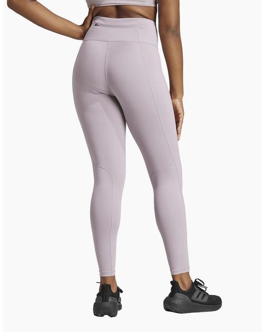 Adidas Purple Ultimate Solid Patterned Running Leggings
