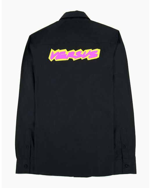 Versus  Blue Versace Versus Logo L/S Shirt for men