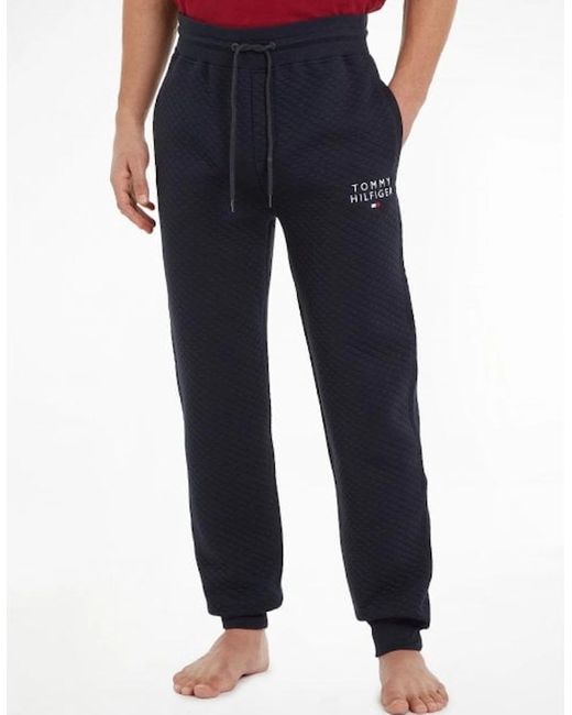 Tommy Hilfiger Blue Premium Quilted Tracksuit Jogging Bottoms for men