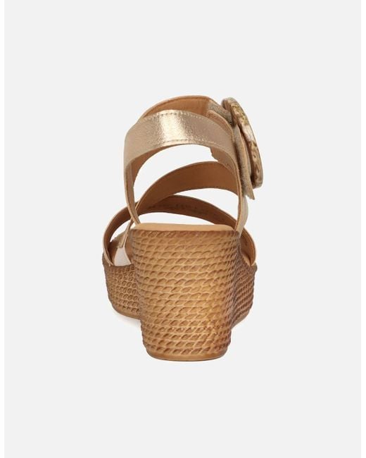 Gabor White Drama Wedge Heel Sandals