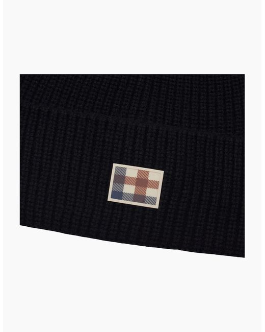 Aquascutum Blue Active Label Beanie Hat for men