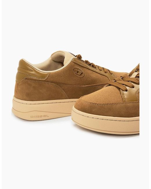 DIESEL Brown Sina Low Top Court Sneakers for men