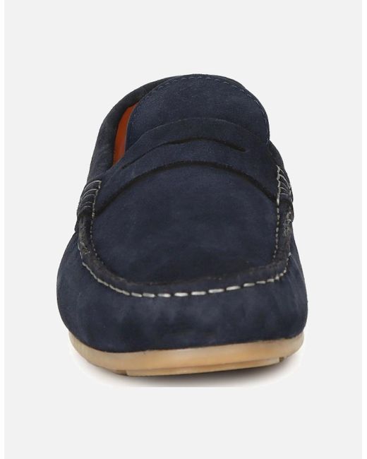 Base London Blue Collins Loafers for men