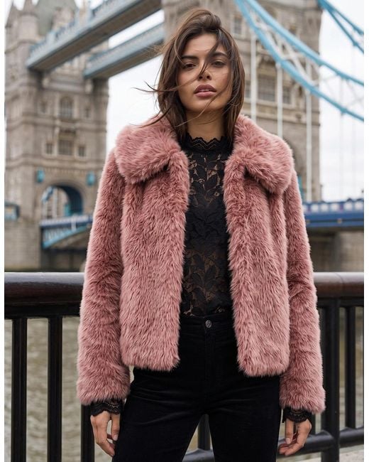 Nooki Design Pink Galaxy Faux Fur Jacket