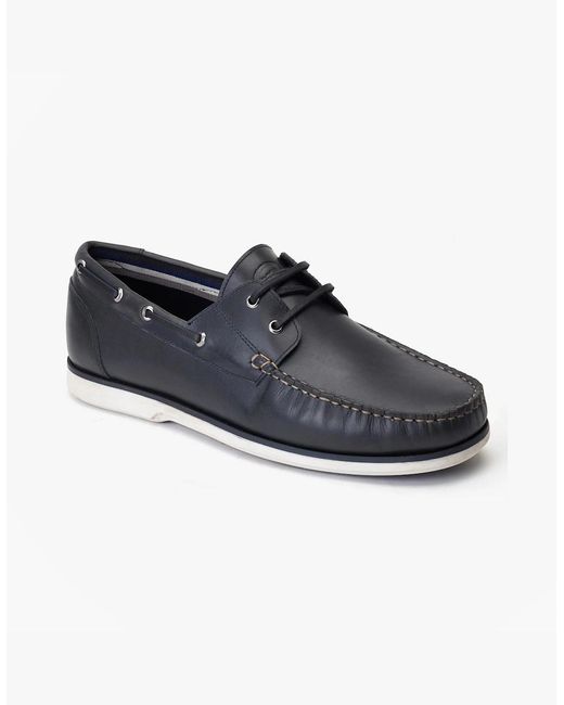 Base London Blue London Stern Boat Shoes for men