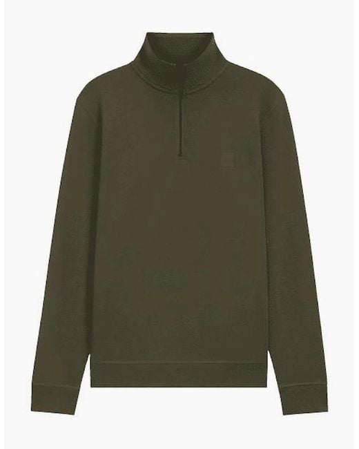 Boss Green Zetrust Patch Logo Quarter Zip Sweatshirt for men